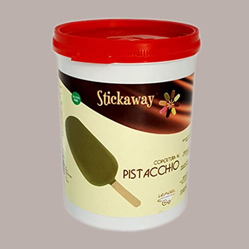 Copertura Cioccolato al Gusto Pistacchio per Stecco Biscotto Gelato Stickaway Leagel - 1,2 Kg -