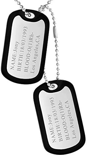 FaithHeart Edelstahl Personalisierter Herren Dog Tag Anhänger Militär Erkennungsmarken mit Text Gravur für Herren und Männer
