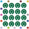 Acclaim Lawn Bowls Identification Stickers Markers 4 Full Sets Of 4 Self Adhesive Plain (Green)