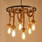 iDEGU Lustre Suspension en Corde de Chanvre, E27 Lampe Suspension Luminaire Industrielle Creative DIY Plafonnier pour Salle à Manger Salon Café Restaurant (6 lampes)