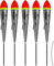 5er Set Forellen Schlepp-Posen Angelposen in Silber inkl. Silikonschlauch, Tragkraft Posen:4 Gramm