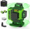 Huepar 4x360 Kreuzlinienlaser Selbstnivellierend 16 Linien Grüner Strahl 4D Linienlaser Fliesenboden Laserwerkzeug-2 x 360 Horizontale & 2 x 360 Vertikale Laserlinien mit zwei Li-Ionen-Akkus LS04CG