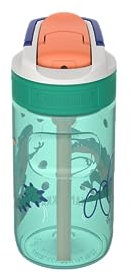 Kambukka - Trinkflasche Kinder - 400 ML - Wasserdicht - Flecken- und Geruchs-resistent - Langlebig und stoßfest - Spülmaschinenfest – Trinkflasche mit Strohhalm - Modell Lagoon Juggling Dino