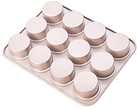 CANDeal Non-stick Molds for Baking Muffin Cake, Large Round Disc Mold/English Muffins Pan for Hamburger Cake Pie Custard Tart Whoopie Pie Egg Pan