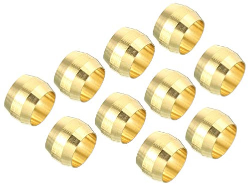 PATIKIL 8mm Tubo OD Ottone Compressione Manicotti Cerrule 40pz Ottone Cerrula Raccordi Ottone Compressione Raccordo Assortimento Kit