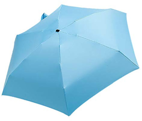 Pliable Mignon Mini Parapluie Portable Coupe-Vent Pluie Femmes Parapluies Plage Poche Parasol Pliant Soleil Parapluie Facilement Stocker (Color : Blue)