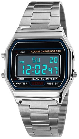 Tevimpeya Business Uhr Herren Luxus Uhren 30M wasserdichte Edelstahl Sportuhr Digital Armbanduhren