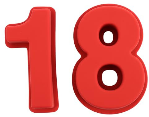 BESTonZON Number 18 Cake Mould, Silicone Number 18 Cake Pan Tin Mould, Silicone Cake Digital Cake Mold Large 3D Cake Pan Moulds, 18th Baking Cake Moulds for Birthday