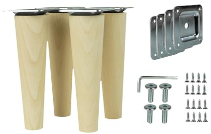 woplus Holz Möbelfüße Möbelbeine Holzbeine für Möbel Möbelbeine aus Massivholz Holzfüße für Möbel (35 cm [4 Stück])