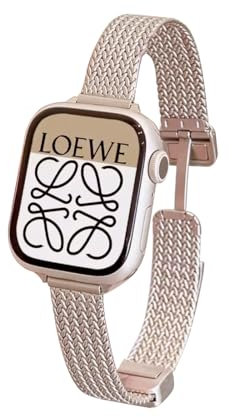 YDxingY Bracelet de montre Compatible avec Apple Watch 42mm/44mm/45mm/49mm,Bracelet maille milanaise Bracelet Avec Fermoir Magnétique,pour IWatch SE Series 9 8 7 6 5 4 3 2 1,Couleur or vintage