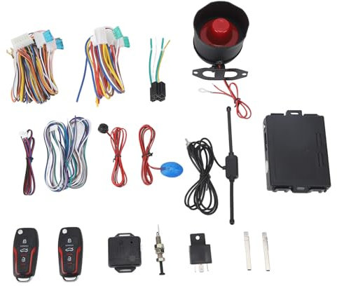 TKSE Car Security Alarm System,Car Remote Lock System 1 Button Start Anti Interference Preheating Cooling Universal Fit for 12V Cars