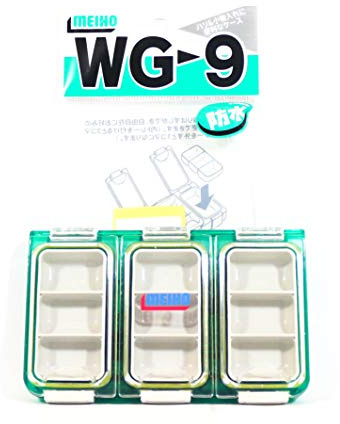 Meiho WG-9 Grüne Angelausrüstungskasten, Rechteckig Hartplastik, 115 x 73 x 18 mm