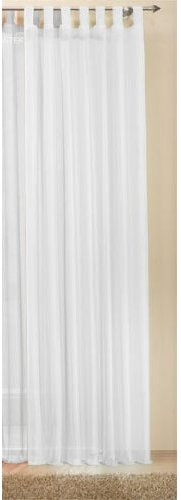 Schlaufenschal Gardine Uni transparent Voile, 225x140, Weiß, 61175