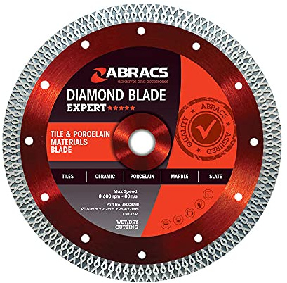Abracs ABDCR115 Tile & Porcelain Cutting Diamond Blade - 115mm x 1.2mm x 22mm - Pack Contains 1 Piece