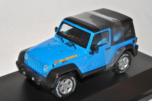 Greenlight Jeep Wrangler Rubicon Mit Soft Top Blau Islander Ab 2012 1/43 Modell Auto mit individiuellem Wunschkennzeichen