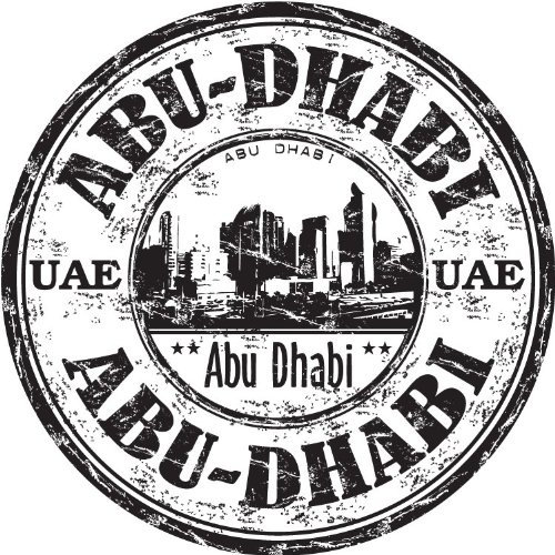 Abu Dhabi United Arab Emirates UAE City Travel Grunge Stamp Hochwertigen Auto-Autoaufkleber 12 x 12 cm