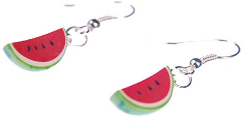 Miniblings Melonen Wassermelonen Ohrringe versilbert | Ohrschmuck aus eigener Fertigung in Berlin, mit Sommer und Party