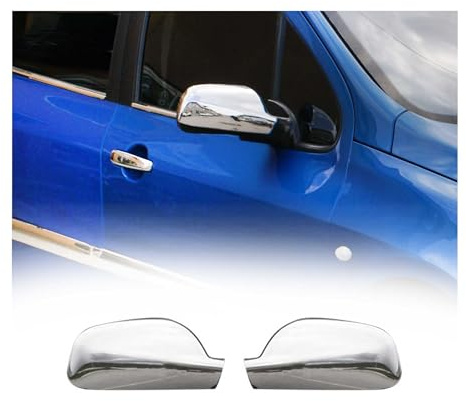OMAC Spiegelkappen Spiegelabdeckung kompatibel mit Peugeot 307 2000-2008 Chrom ABS Silber 2tlg