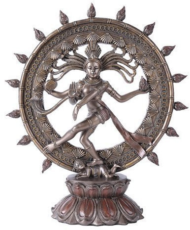 Statue Hindu, Shiva, Nataraja, tanzend, bronzefarben