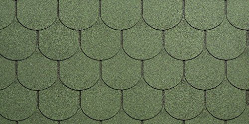 Tegola Canadese Spa 2113080092078 Tegola bituminosa granigliata Verde, Set di 16 Pezzi