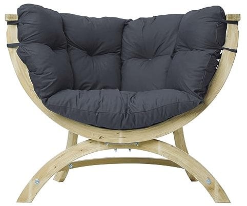AMAZONAS Lounge Sessel Siena UNO Anthracite aus FSC Fichtenholz ca. 120 x 95 x 60 cm bis 150 kg in Dunkelgrau