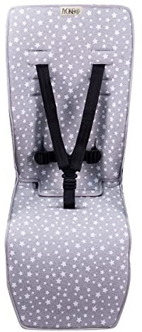JYOKO KIDS Sitzauflage kompatibel mit Joolz und Baby Jogger City Mini, City mini GT2, City Mini Zip, City Mini Tour Y Joolz. Aus 100% Baumwolle (White Star)