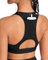 QUEENIEKE Damen Sport BH Gepolsterter ohne Stahlring Yoga BH Gesäßtasche mit mittlerer Stützfunktion Baumwolle Gefühl für Fitness Farbe Schwarz Tasche Größe XL