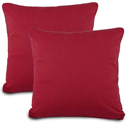 CelinaTex BeNature Kissenbezug Doppelpack 40 x 40 cm Bordeaux rot Baumwolle Dekokissen Bezug Jersey