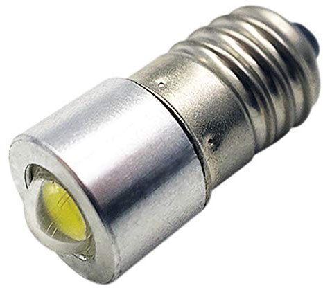 Ruiandsion 1pcs E10 Ampoule LED 6V 1W Blanc 200LM COB Ampoule LED pour lampe torche lampe de poche Lampe torche, Non-polarité