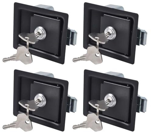 LIOOBO Lot de 4 boîtes à outils pour remorque, camping-car, serrures en acier au carbone