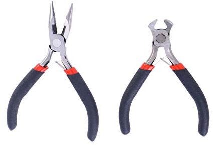 Milisten 2-Piece Zip Pliers: Needle-Nose & End Cutter, Non-Slip Handles, Steel Material, DIY Craft & Jewellery Making