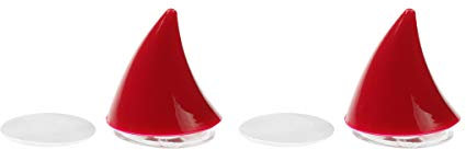 Agoky 2 x Motorrad Helm Hörner Eckdekoration Weiche Saugnapfpaste Typ Motorradhelm Umbauzubehör Motorradhelm Hörner Helm-Dekoration Zubehör Rot One Size