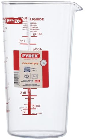 Pyrex Classic Glass Dry Measuring Jug High Heat Resistance 0.5 Litre Transparent (Pack of 6)