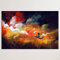 Advertising & Displays Werbecenter Berlin GmbH Leinwandbild 90 x 60 cm - 'Mann im All' Modern Art - Druck auf Leinwand - moderner Kunstdruck - XXL Wandbild - Keilrahmen mit Druck