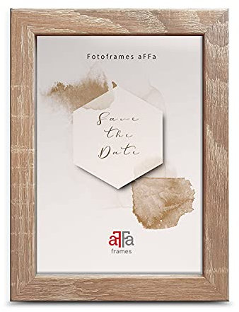 aFFa frames, Hekla, Cadre photo MDF, facile à nettoyer, rectangle, avec façade en verre acrylique, chêne clair, 18x24 cm