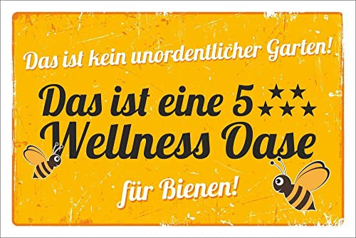WERBEPUNKT. Schild Bienenwiese Insektenwiese Wellness Oase Garten 3 mm Alu-Verbund 600 x 400 mm