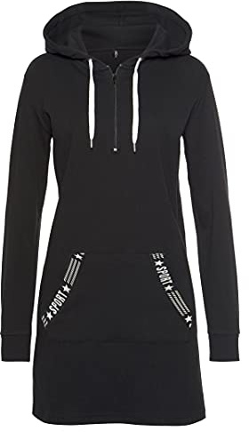 TrendiMax Damen Hoodie Kleid Herbst Langarm Sweatshirts Kapuzenpullover Streetwear Jumper Pullover Mini Kleider