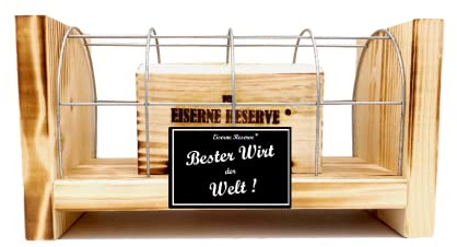 Genial-Anders Geschenk für Wirt Wirtin - Eiserne Reserve Gitterbox Geldgeschenk - lustige Geschenkidee Geldgeschenk Geld verschenken verpacken - Text s/w Bester Wirt der Welt