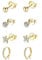 GULICX 14K Gold Plated Stud Earrings for Women Girls, Hypoallergenic Silver Hoop earrings and Stud Earrings set with Cubic Zirconia, Small Helix Cartilage Sleepers Flower Studs Hoops Piercing Earrings