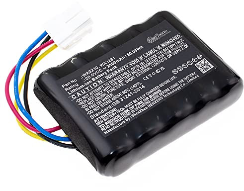 cellePhone Batterie Li-ION Compatible avec Worx Landroid S Basic S300 S450i S500i S700i 2018 (Remplacement pour WA3230) - 2500mAh / 20V