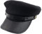 Erioctry Schwarze Chauffeur-Mütze – Retro-Militär-Stil, Baumwolle & Leder, flache Kappe für Damen und Herren, B, Einheitsgröße