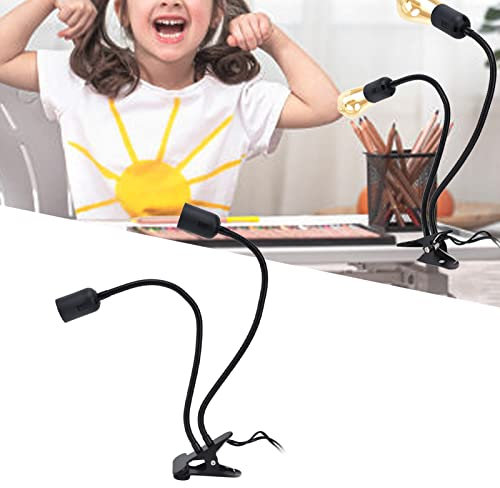YWBL-WH Buchlampenfassung, E27/E26 LED-Leuchten mit Schwanenhals und Klemme Mini-Schreibtisch-Lichtklemme Tragbarer Schwanenhals für Gel Im Freien, Bürobeleuchtung(EU)