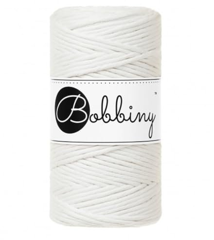 Bobbiny Regular 3mm Single Ply Macrame Cord (Off White) 100m