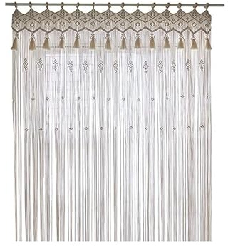 FIYSON Makramee Tür hängend, Macrame Wandbehang Tapisserie, Boho Macrame Vorhänge Fenstervorhang Türvorhänge,Hochzeit Hintergrund Arch Boho Wanddekor Für Wohnung Schlafzimmer Wohnzimmer (80 * 200cm)