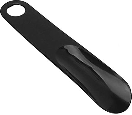 Shoe Helper Stick, Portable Plastic Lazy Shoe Horn Zapato Cuchara Zapato Lengua Shoe Helper Portable Zapato Cuchara Calzadores de Viaje con Orificio para Colgar para Viajes Depor (Negro)
