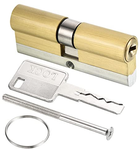 PATIKIL 40/40 (80mm Totale) Europeo Doppia Serratura Cilindro, Porta Cilindro Serratura con 8 Chiavi per Legno Porte, Alluminio Porte