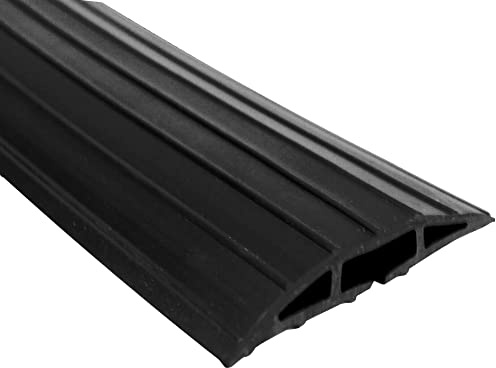 KetoPlastics Floor Cable Ramp - 2m Black PVC and Rubber Cable Cover - 20mm x 9mm Channel - Protects Cables, Prevents Trip Hazards - Industrial Use