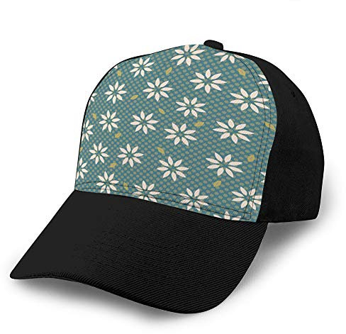 Oudrspo Baseballmützen, Militärmützen, Papa-Mützen für den Vatertag, Thanksgiving-Geschenk, Edelweiß-Blumenmotiv, Xuxuxu-Stil, Nahtloser Mesh-Hut