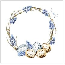 Ambiente - 23317155 - Papierservietten, Lunchservietten, 20 Stück, Ostern, Muscari Kranz, Traubenhyazinthen, 33cm x 33cm, 3 lagig