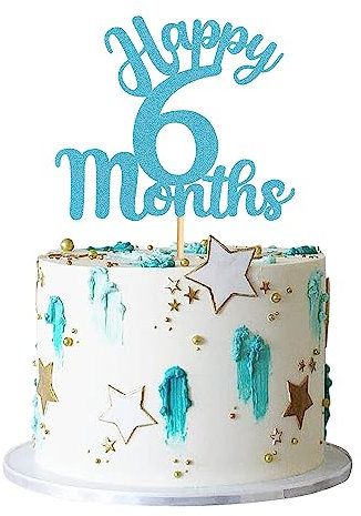 1 Pack 6 Monate Kuchen Topper - Baby & Halbjahr alte Geburtstag Party Dekoration für Dusche & Jubiläum